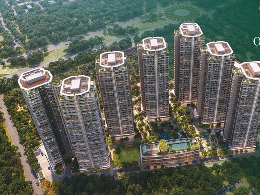 Aerial view of the seven towers